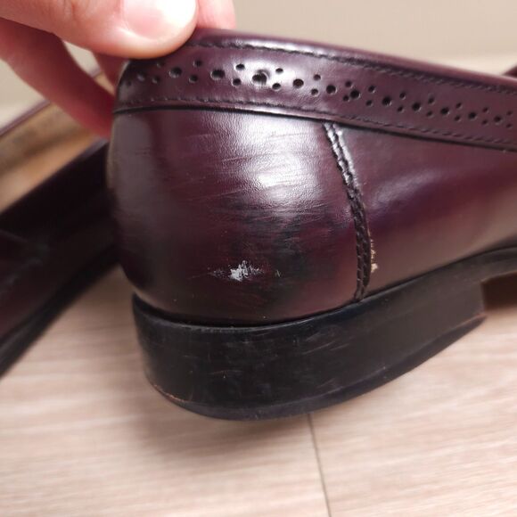 GH Bass & Co Weejuns Leather Loafers Dress Shoes Mens Size 12 Burgundy - Picture 12 of 16